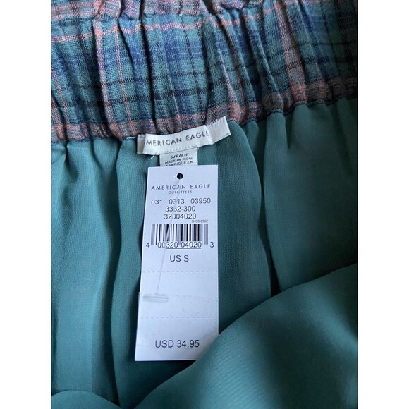 American Eagle Womens High-Waisted Plaid Mini Skirt Size S Linen Academia Preppy - Picture 2 of 12
